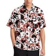 AILLOSA YH-528 Aloha Hawaii 3D Desen Kısa Kollu Erkek Gömlek