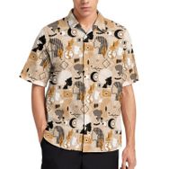 AILLOSA YH-529 Aloha Hawaii 3D Desen Kısa Kollu Erkek Gömlek