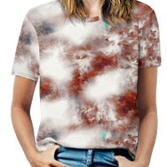 AILLOSA YH-53 Tamamı Baskılı Kısa Kollu Yuvarlak Yaka Kadın T-shirt
