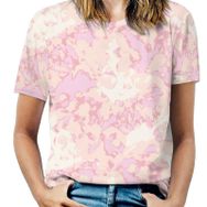 AILLOSA YH-530 Tamamı Baskılı Kısa Kollu Yuvarlak Yaka Kadın T-shirt