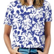 AILLOSA YH-531 Tamamı Baskılı Kısa Kollu Yuvarlak Yaka Kadın T-shirt