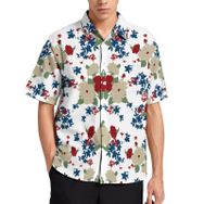 AILLOSA YH-533 Aloha Hawaii 3D Desen Kısa Kollu Erkek Gömlek