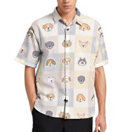 AILLOSA YH-534 Aloha Hawaii 3D Desen Kısa Kollu Erkek Gömlek