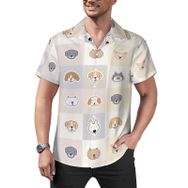 AILLOSA YH-534 Hawaii Çiçek Baskılı 3D Desen Kısa Kollu Erkek Gömlek