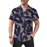 AILLOSA YH-535 Hawaii Çiçek Baskılı 3D Desen Kısa Kollu Erkek Gömlek