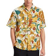 AILLOSA YH-536 Aloha Hawaii 3D Desen Kısa Kollu Erkek Gömlek