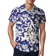 AILLOSA YH-537 3D Baskılı Desen Kısa Kollu Polo Yaka Erkek T-shirt