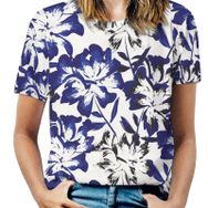 AILLOSA YH-537 Tamamı Baskılı Kısa Kollu Yuvarlak Yaka Kadın T-shirt