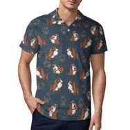 AILLOSA YH-538 3D Baskılı Desen Kısa Kollu Polo Yaka Erkek T-shirt