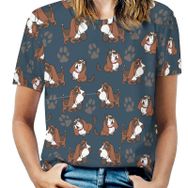 AILLOSA YH-538 Tamamı Baskılı Kısa Kollu Yuvarlak Yaka Kadın T-shirt