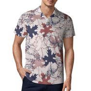 AILLOSA YH-539 3D Baskılı Desen Kısa Kollu Polo Yaka Erkek T-shirt