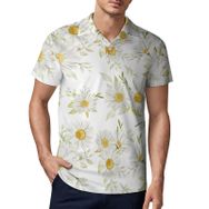 AILLOSA YH-541 3D Baskılı Desen Kısa Kollu Polo Yaka Erkek T-shirt