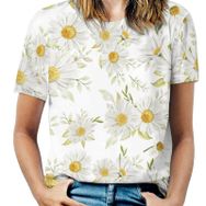 AILLOSA YH-541 Tamamı Baskılı Kısa Kollu Yuvarlak Yaka Kadın T-shirt