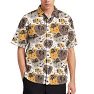 AILLOSA YH-542 Aloha Hawaii 3D Desen Kısa Kollu Erkek Gömlek