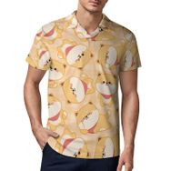 AILLOSA YH-544 3D Baskılı Desen Kısa Kollu Polo Yaka Erkek T-shirt
