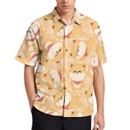AILLOSA YH-544 Aloha Hawaii 3D Desen Kısa Kollu Erkek Gömlek