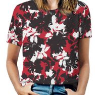 AILLOSA YH-545 Tamamı Baskılı Kısa Kollu Yuvarlak Yaka Kadın T-shirt