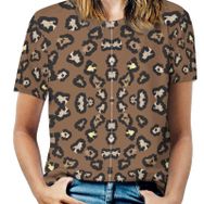 AILLOSA YH-548 Tamamı Baskılı Kısa Kollu Yuvarlak Yaka Kadın T-shirt