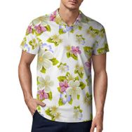 AILLOSA YH-551 3D Baskılı Desen Kısa Kollu Polo Yaka Erkek T-shirt