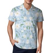 AILLOSA YH-553 3D Baskılı Desen Kısa Kollu Polo Yaka Erkek T-shirt