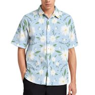 AILLOSA YH-553 Aloha Hawaii 3D Desen Kısa Kollu Erkek Gömlek