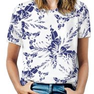 AILLOSA YH-554 Tamamı Baskılı Kısa Kollu Yuvarlak Yaka Kadın T-shirt