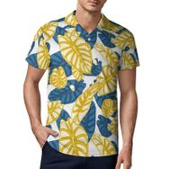 AILLOSA YH-555 3D Baskılı Desen Kısa Kollu Polo Yaka Erkek T-shirt
