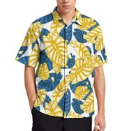 AILLOSA YH-555 Aloha Hawaii 3D Desen Kısa Kollu Erkek Gömlek