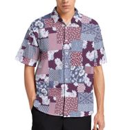AILLOSA YH-556 Aloha Hawaii 3D Desen Kısa Kollu Erkek Gömlek