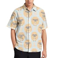AILLOSA YH-559 Aloha Hawaii 3D Desen Kısa Kollu Erkek Gömlek
