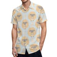 AILLOSA YH-559 Hawaii Çiçek Baskılı 3D Desen Kısa Kollu Erkek Gömlek