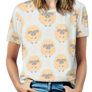 AILLOSA YH-559 Tamamı Baskılı Kısa Kollu Yuvarlak Yaka Kadın T-shirt