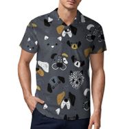 AILLOSA YH-560 3D Baskılı Desen Kısa Kollu Polo Yaka Erkek T-shirt