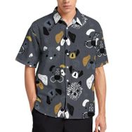 AILLOSA YH-560 Aloha Hawaii 3D Desen Kısa Kollu Erkek Gömlek