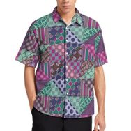 AILLOSA YH-562 Aloha Hawaii 3D Desen Kısa Kollu Erkek Gömlek