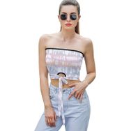 AILLOSA YH-563 Seksi File Tüp Üst Yaz Tube Top Tank Tops Kadın Askılı Üst Bluz