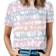 AILLOSA YH-563 Tamamı Baskılı Kısa Kollu Yuvarlak Yaka Kadın T-shirt