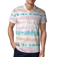 AILLOSA YH-564 3D Baskılı Desen Kısa Kollu Polo Yaka Erkek T-shirt