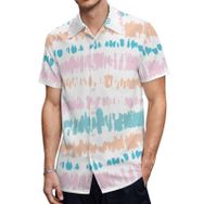 AILLOSA YH-564 Hawaii Çiçek Baskılı 3D Desen Kısa Kollu Erkek Gömlek