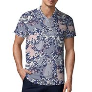 AILLOSA YH-565 3D Baskılı Desen Kısa Kollu Polo Yaka Erkek T-shirt
