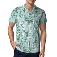 AILLOSA YH-567 3D Baskılı Desen Kısa Kollu Polo Yaka Erkek T-shirt