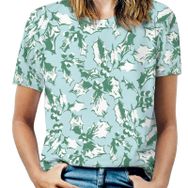AILLOSA YH-567 Tamamı Baskılı Kısa Kollu Yuvarlak Yaka Kadın T-shirt