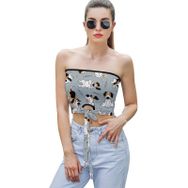 AILLOSA YH-568 Seksi File Tüp Üst Yaz Tube Top Tank Tops Kadın Askılı Üst Bluz