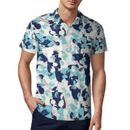 AILLOSA YH-569 3D Baskılı Desen Kısa Kollu Polo Yaka Erkek T-shirt