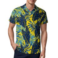 AILLOSA YH-571 3D Baskılı Desen Kısa Kollu Polo Yaka Erkek T-shirt