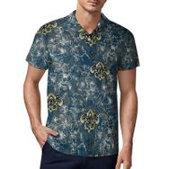 AILLOSA YH-573 3D Baskılı Desen Kısa Kollu Polo Yaka Erkek T-shirt