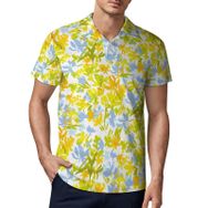 AILLOSA YH-574 3D Baskılı Desen Kısa Kollu Polo Yaka Erkek T-shirt