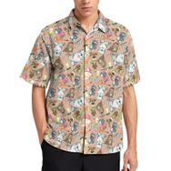 AILLOSA YH-575 Aloha Hawaii 3D Desen Kısa Kollu Erkek Gömlek