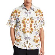 AILLOSA YH-576 Aloha Hawaii 3D Desen Kısa Kollu Erkek Gömlek