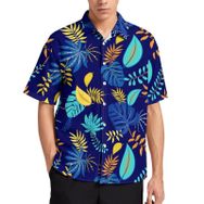 AILLOSA YH-577 Aloha Hawaii 3D Desen Kısa Kollu Erkek Gömlek